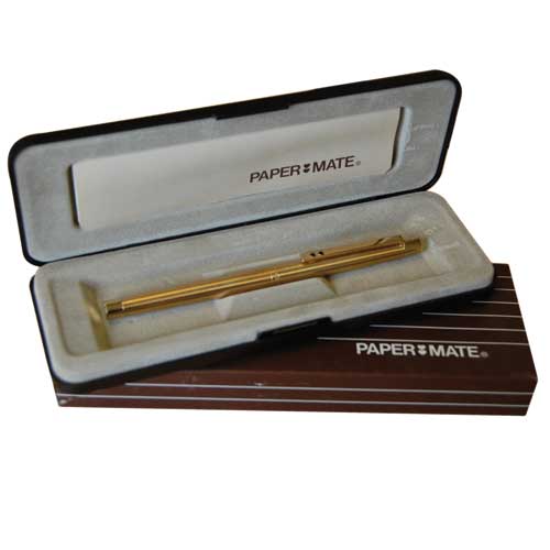 Papermate Black & Gold Fountain Pen M Pt New In Box Made In Germany From  8O'S *